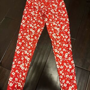 Spiritual Gangster Red Floral Kids Leggings